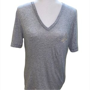 Diesel glitter embroidery V neck shortsleeved t-shirt loose fit cotton unisex